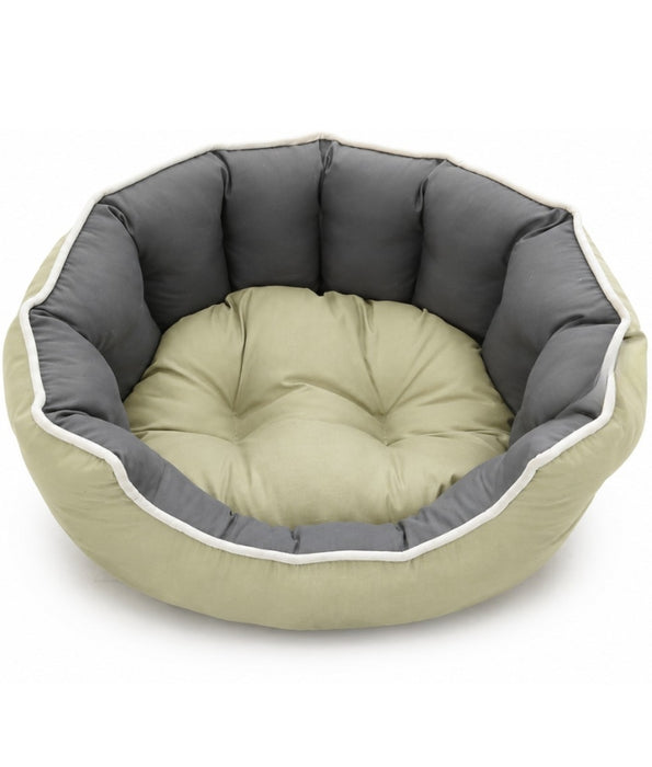 King Queen - Cozy Nest Pet Bed, Padded Bolster, Removable Cushion - 48 x 43 x 20 cm