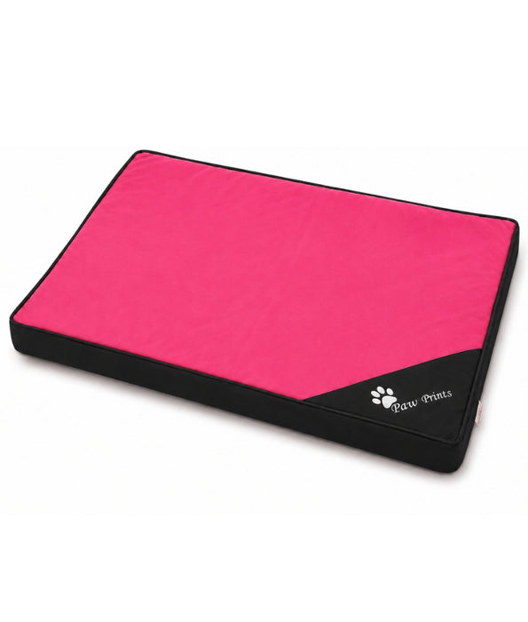 King Queen - Foam Mattress Dog Bed, Removable Zipper Cover, Fuchsia - 90 × 65 × 8 cm