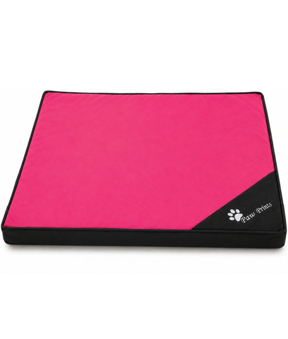 King Queen - Foam Mattress Dog Bed, Removable Zipper Cover, Fuchsia - 90 × 65 × 8 cm