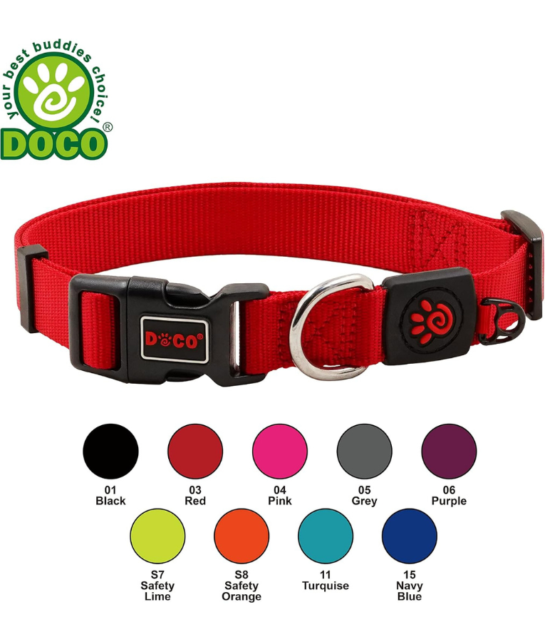 Doco - Dog Nylon Collar Pink