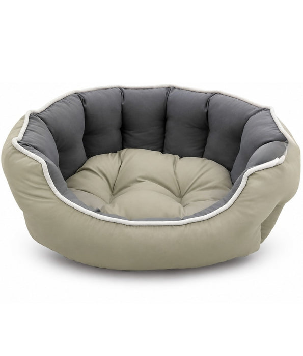 King Queen - Cozy Nest Pet Bed, Padded Bolster, Removable Cushion - 48 x 43 x 20 cm