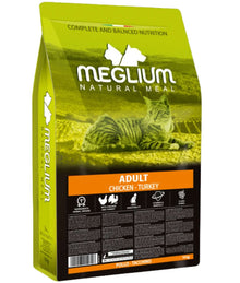 Meglium natural meal dry cat food for adults with chicken and turkey, high quality cat food, 1.5kg to 10kg packaging.
