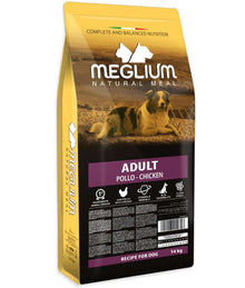 Meglium natural meal dry dog food for adults with chicken, 14kg, high quality dog food.