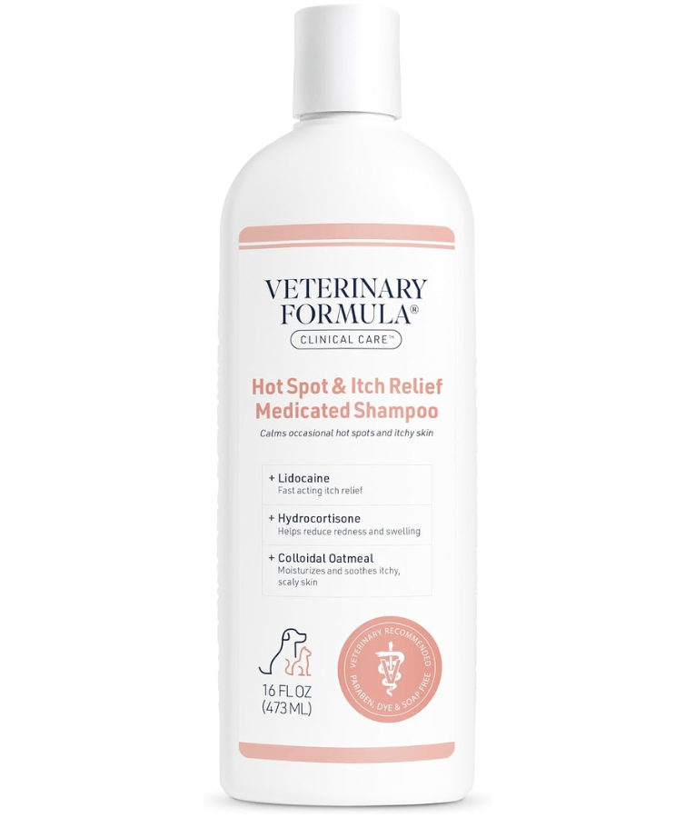 Synergy Labs - Veterinary Formula Clinical Care - Hot Spot & Itch Relief Medicated Shampoo, Lidocaine, Hydrocortisone & Colloidal Oatmeal, For Dogs & Cats - 473 mL
