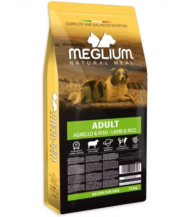 Meglium - Natural Meal With Lamb & Rice, Sensitive Digestion Formula, Adult, Dry Dog Food - 14kg