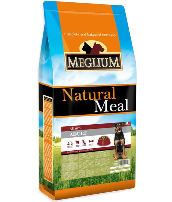 Meglium - Natural Meal Beef, Chicken & Vegetables, Adult, All Breed Sizes, Dry Dog Food - 15kg