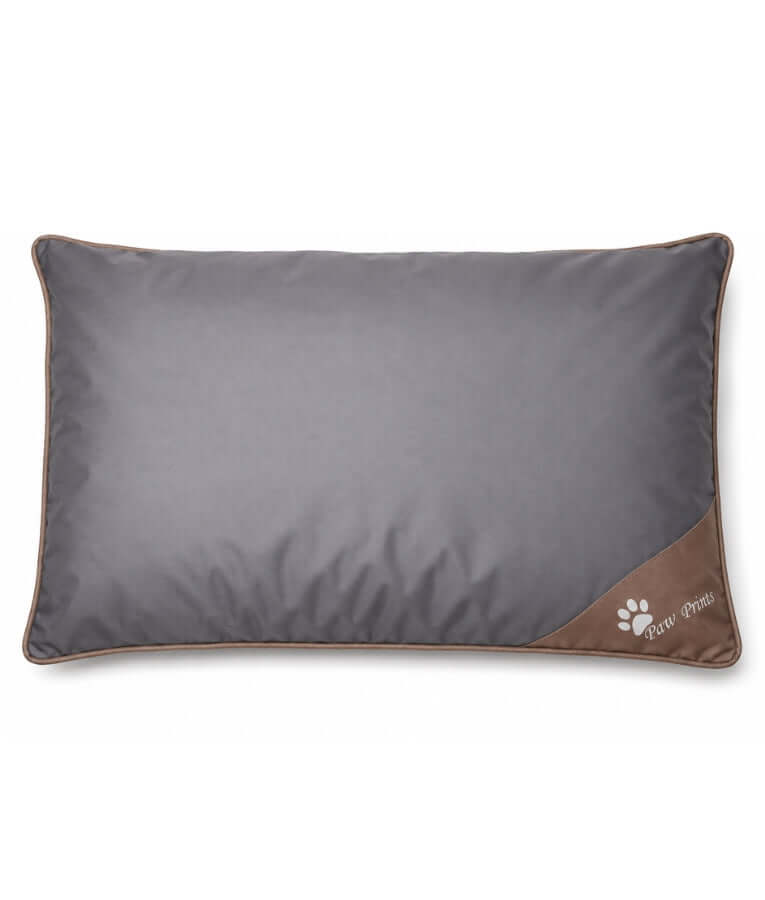 King Queen - Rectangular Cushion Dog Bed, Dark Grey & Brown, Removable Cover - 85 × 60 × 15 cm