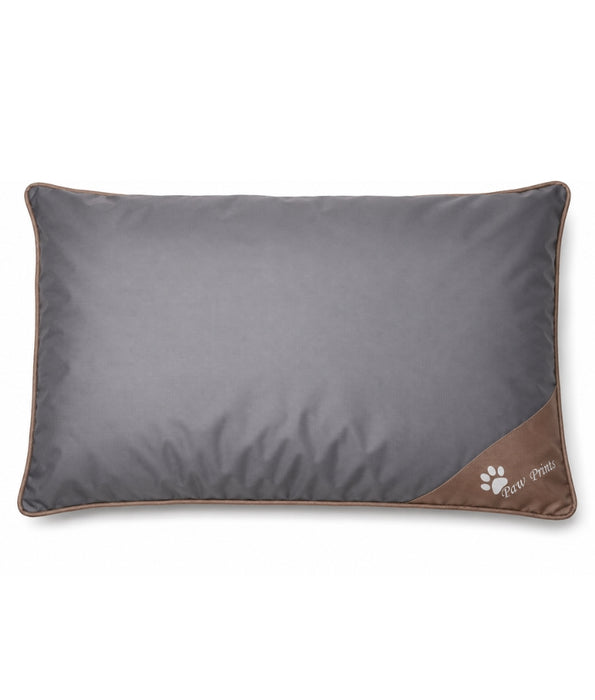 King Queen - Rectangular Cushion Dog Bed, Dark Grey & Brown, Removable Cover - 85 × 60 × 15 cm