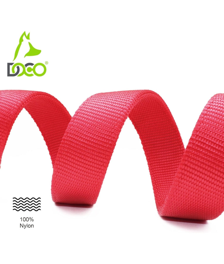 Doco - Bungee Shock Absorbing Nylon Leash, Neoprene Handle, Red, For Dogs - 120cm