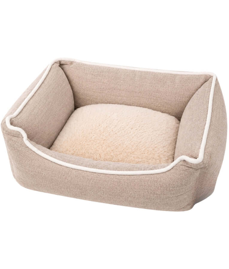 King Queen - Plush Pet Bed, Cozy Raised-Side Comfort Bed, Small Size - 45 x 35 x 18 cm