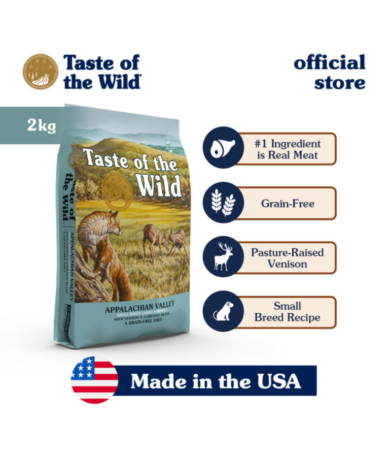 Taste of the Wild - Appalachian Valley Venison & Garbanzo Beans, Grain-Free, Adult, Small Breed, Dry Dog Food - 2.27 kg