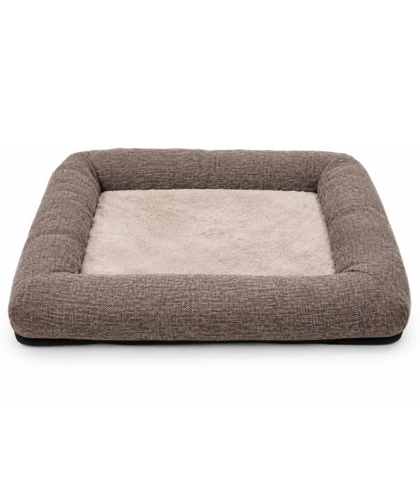 King Queen – Rectangular Plush Pet Bed, Supportive Bolster, Cozy Bed for Dogs & Cats - 58 × 45 × 10 cm