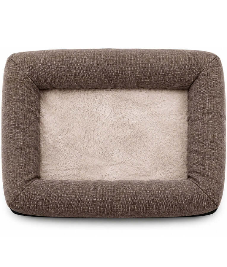 King Queen – Rectangular Plush Pet Bed, Supportive Bolster, Cozy Bed for Dogs & Cats - 58 × 45 × 10 cm