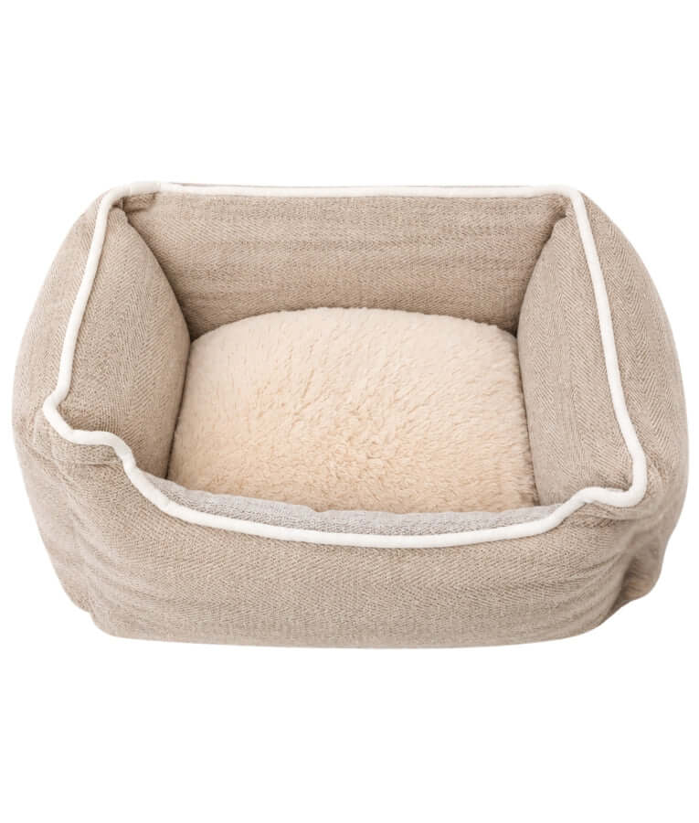 King Queen - Plush Pet Bed, Cozy Raised-Side Comfort Bed, Small Size - 45 x 35 x 18 cm