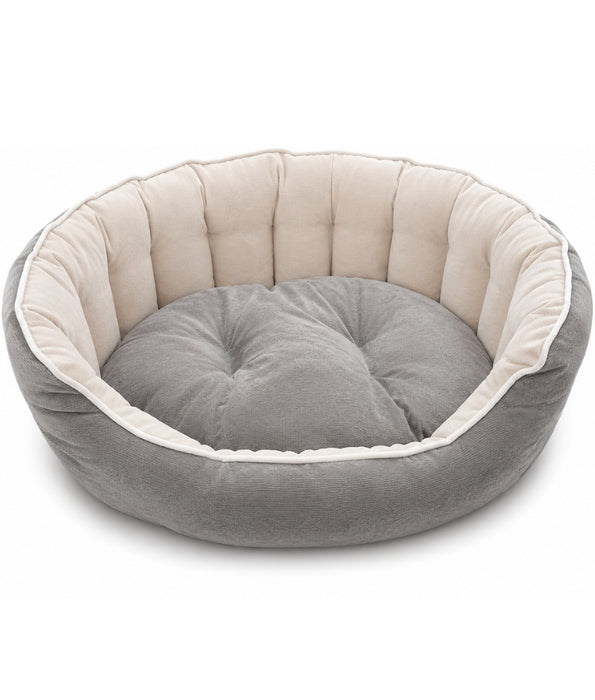 King Queen - Plush Bolster Pet Bed, High-Sided Comfort, Dog & Cat Bed - 70 × 60 × 20 cm