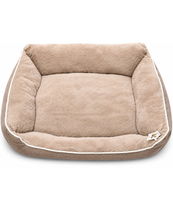 King Queen - Plush Bolster Pet Bed, Cozy Raised-Sided Comfort, Dog & Cat Bed - 70 × 60 × 20 cm