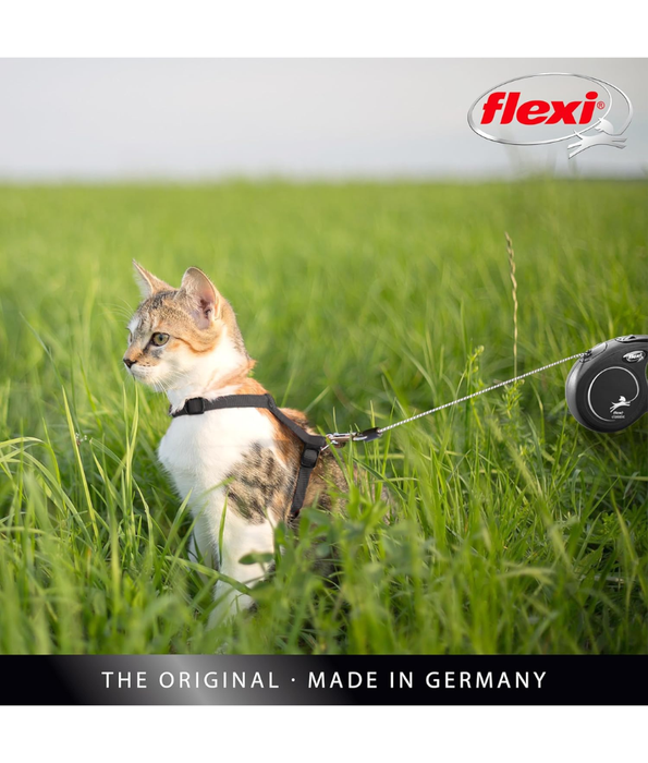 Flexi - Classic Cord Retractable Leash - XSmall 3m & Medium 8m Cord up to 20kg - Black