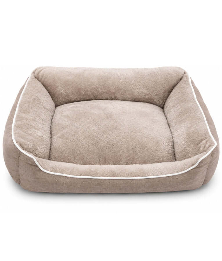 King Queen - Plush Bolster Pet Bed, Cozy Raised-Sided Comfort, Dog & Cat Bed - 70 × 60 × 20 cm