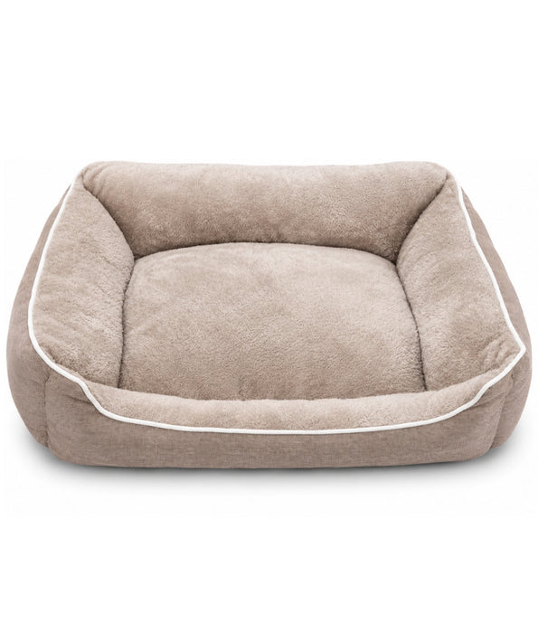 King Queen - Plush Bolster Pet Bed, Cozy Raised-Sided Comfort, Dog & Cat Bed - 70 × 60 × 20 cm