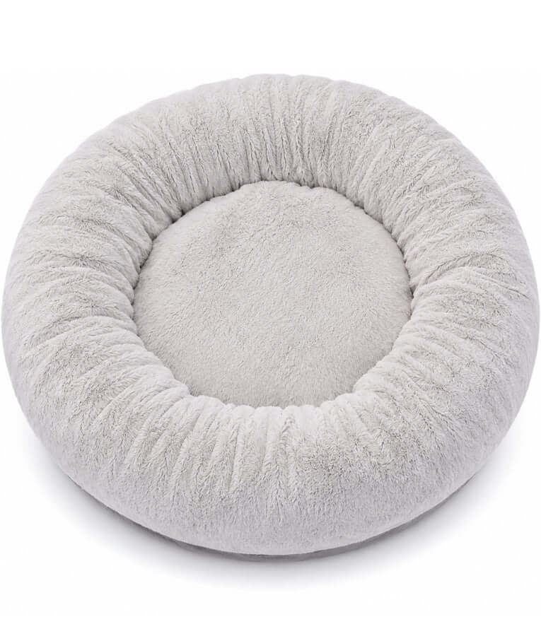 Tall Tails - Cuddle Donut Plush Dog & Cat Bed, Calming Faux Fur, Raised Supportive Rim - 85x85x30 cm