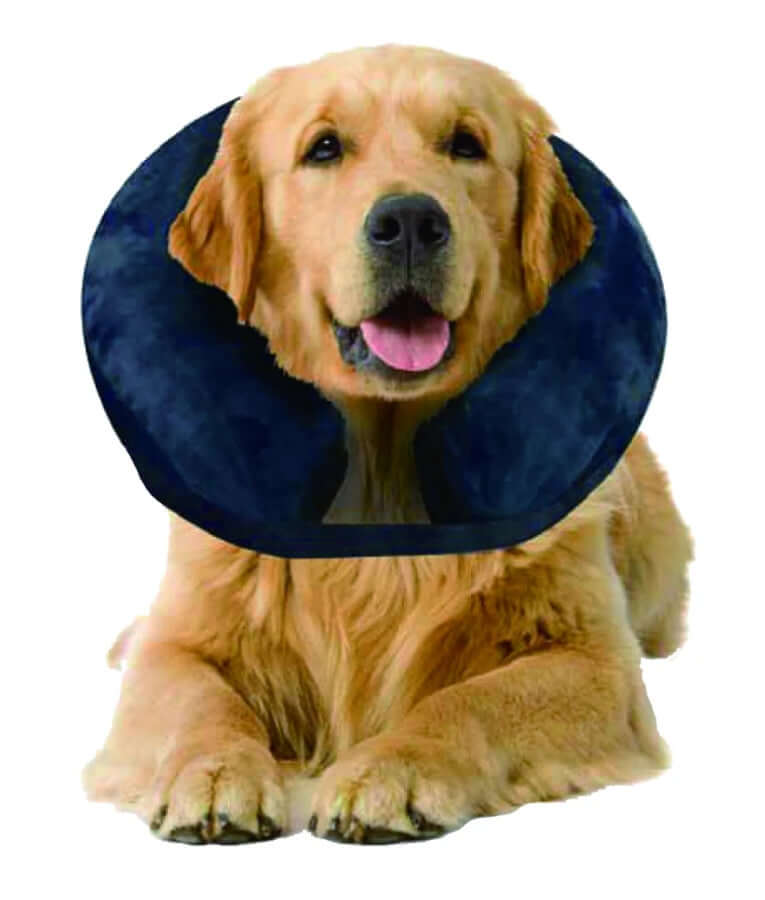 Pawise - Inflatable Protective Collar, Soft Plush Adjustable Recovery Collar, For Dogs & Cats - S, M, L