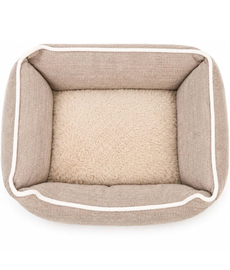 King Queen - Plush Pet Bed, Cozy Raised-Side Comfort Bed, Small Size - 45 x 35 x 18 cm