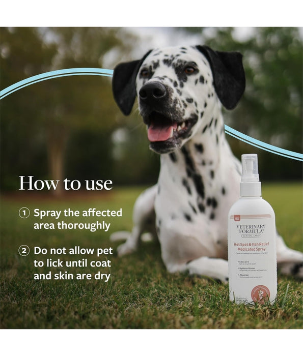 Synergy Labs - Veterinary Formula Advanced - Hot Spot & Itch Relief Medicated Spray, Analgesic & Anti-Inflammatory With Lidocaine & Hydrocortisone, For Dogs & Cats - 236 ml