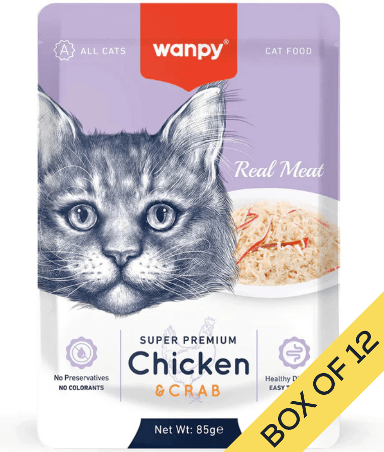 Wanpy - Chicken & Crab Fillet, Wet Cat Food, Easy Digestion, All Life Stages - 85g