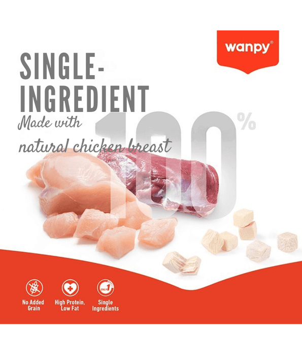 Wanpy - Freeze Dried Chicken Bites, Cat Treats, 100% Chicken, High Protein, All Life Stages - 20 g