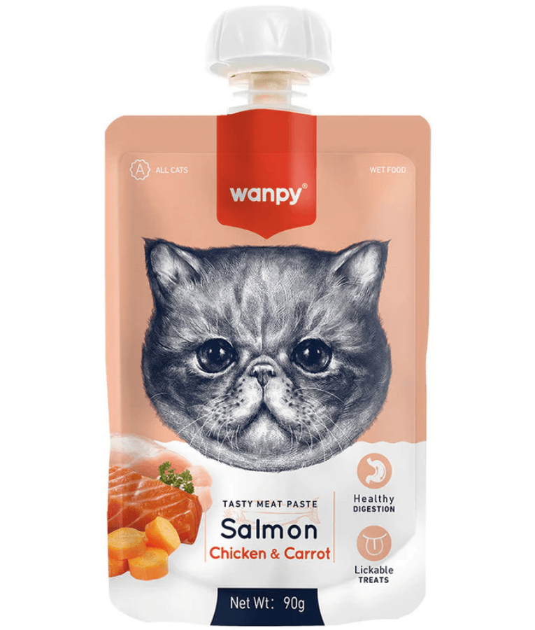 Wanpy - Fresh Salmon & Chicken Cat Meat Paste, Salmon, Chicken, Carrot, All Life Stages - 90g