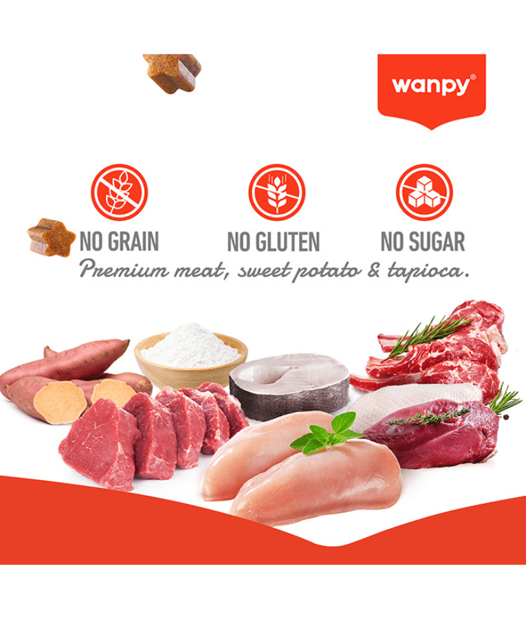 Wanpy - Training Bites Beef, High Protein, Low Fat, Soft Chewy, All Life Stages, All Breed Sizes - 100 g