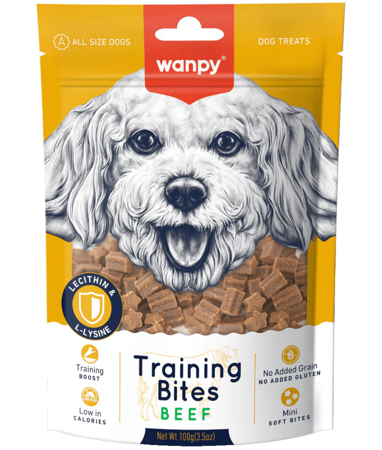 Wanpy - Training Bites Beef, High Protein, Low Fat, Soft Chewy, All Life Stages, All Breed Sizes - 100 g