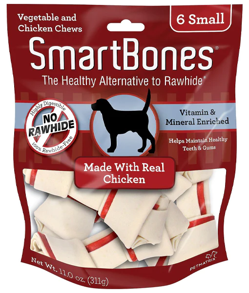 SmartBones Small Chicken Chew Bones Dog Treats 6 small