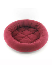 Pawise Cat Bolster Bed – Red - Soft Round Cushion for Cats & Small Dogs 40cm