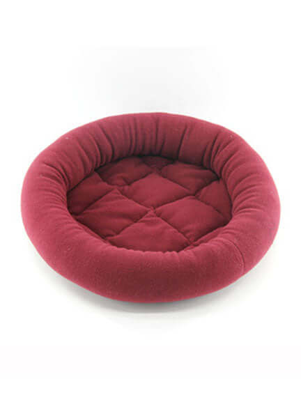 Pawise Cat Bolster Bed – Red - Soft Round Cushion for Cats & Small Dogs 40cm