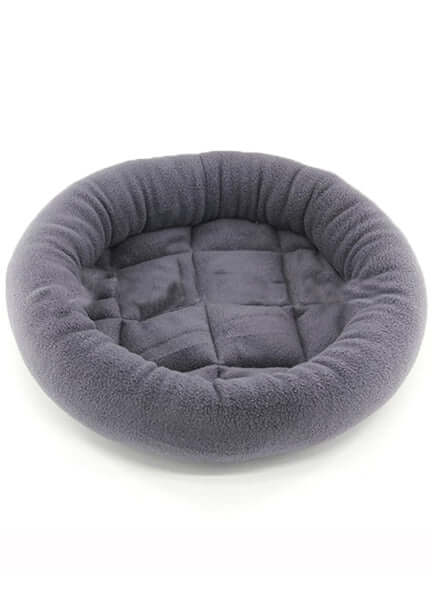 Pawise Cat Bolster Bed – Grey – Soft Round Bed for Cats & Small Dogs 40cm