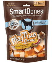 SmartBones PlayTime Chews Small Peanut Butter Dog Treats, 10 Pieces