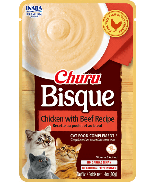 Inaba - Bisque - Chicken With Beef Recipe Cat Food Complement Food Topper 40g