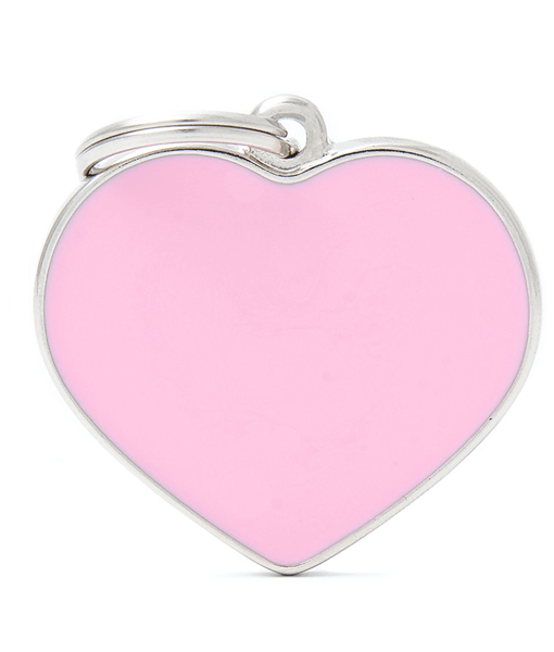 ID Tags- Basic Handmade Big Pink Heart my family