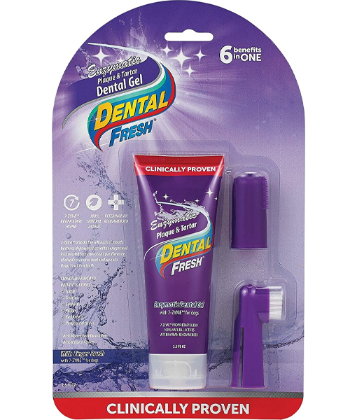 Dental Fresh Enzymatic Gel Triflex Toothbrush Kit for Dogs