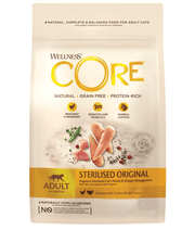 Wellness Core Dry Cat Food - Sterilized Chicken & Turkey Dry Cat Food – Weight Control, Hairball Support, Grain-Free 1.75kg