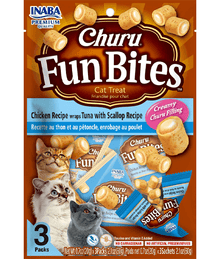 Inaba - Churu Fun Bites Chicken Recipe Wraps Tuna With Scallop Recipe 3 Packs 60g