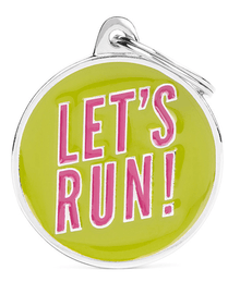 my family ID Tags- Big Circle "Let's Run!"