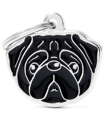 my family ID Tag - Black Pug
