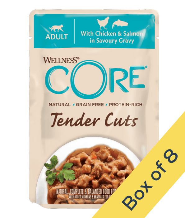 Wellness Wellness CORE Tender Cuts Chicken & Salmon in Savory Gravy 85g