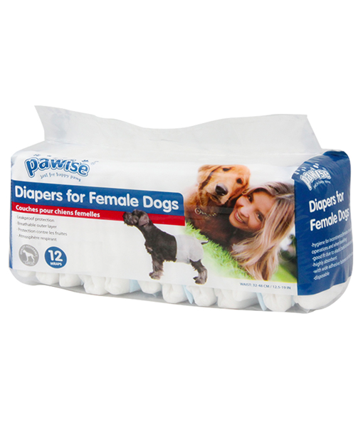 Pawise - Disposable Female Dog Diapers 12 pieces Pawise