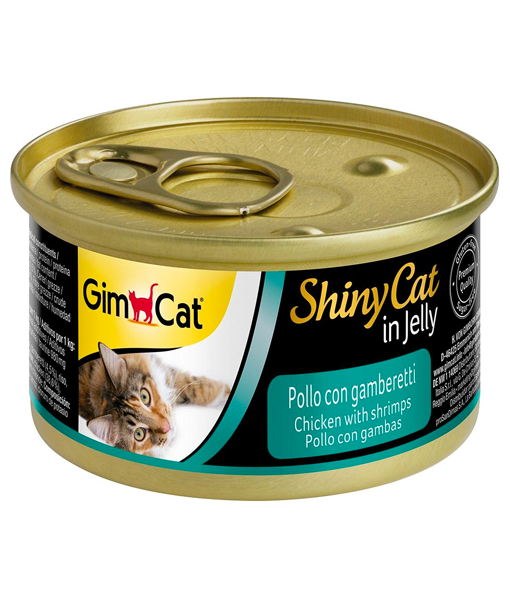 GIMCAT-Shiny Cat for cats with chicken and shrimps 70 g