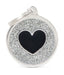 ID Tag - Grey Circle Black Heart