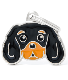my family ID Tag - Black and Tan King Charles Cavalier