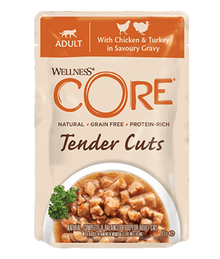 Wellness Wellness CORE Tender Cuts Chicken & Turkey in Savory Gravy 85g